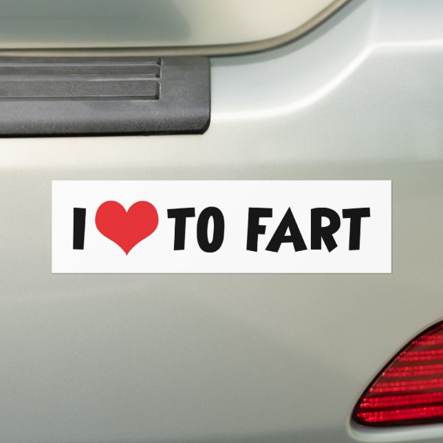 I Love Heart To Fart Bumper Sticker (On Car)