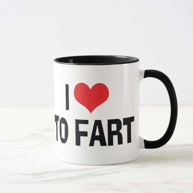 I Love Heart To Fart - Funny Fart Humor Mug (Right)