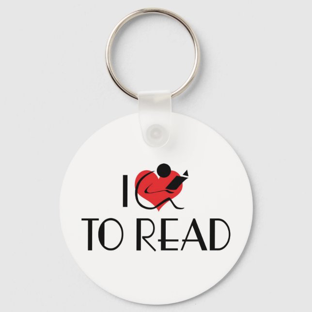 I Love Heart To Read - Book Lover Keychain (Front)
