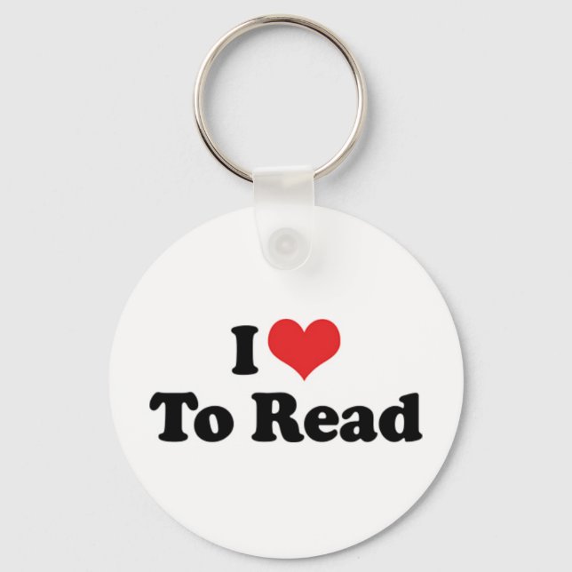 I Love Heart To Read - Book Lover Keychain (Front)