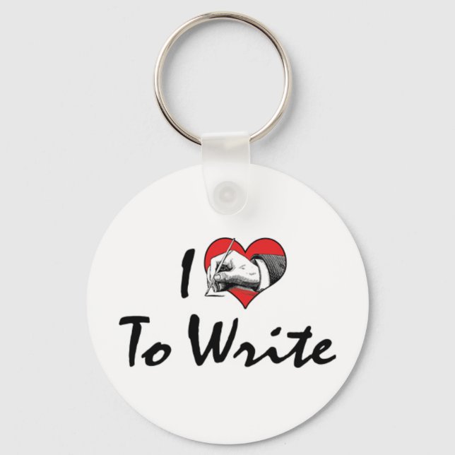 I Love Heart To Write Keychain (Front)