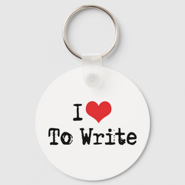 I Love Heart To Write Keychain (Front)
