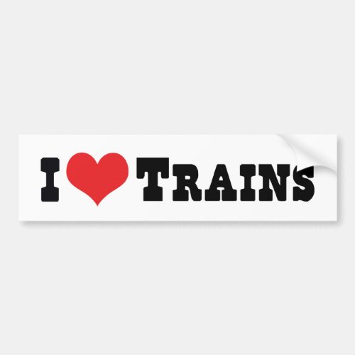 I Love Heart Trains _ Model Train Lover Bumper Sticker