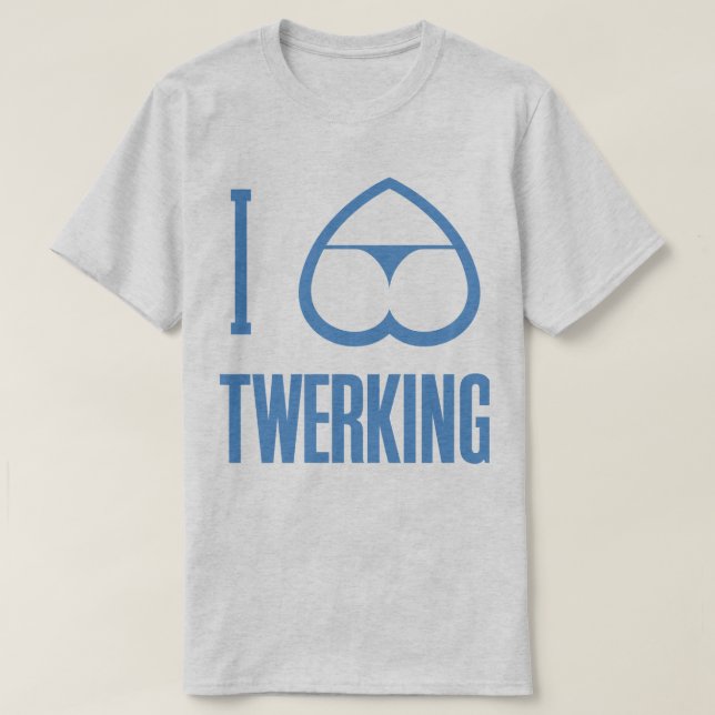 I Love Heart Twerking Bum Booty Butt Funny T-Shirt (Design Front)
