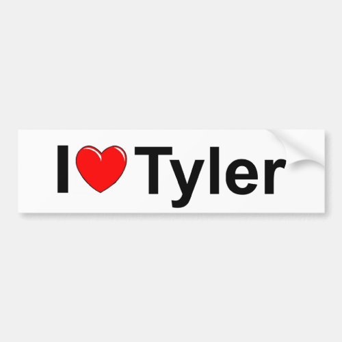 I Love Heart Tyler Bumper Sticker