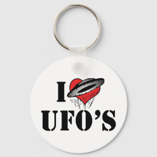 I Love Heart UFO's - Roswell Area 51 Alien Lover Keychain