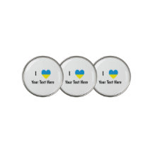I Love (Heart Ukrainian Flag) Personalized Text