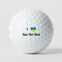 I Love (Heart Ukrainian Flag) Personalized Text