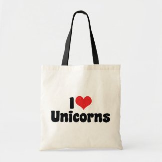 I Love Heart Unicorns Tote Bag
