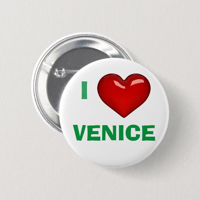 I LOVE (HEART) VENICE editable Button (Front & Back)