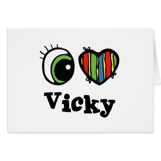 I Love (Heart) Vicky Cards (Front Horizontal)