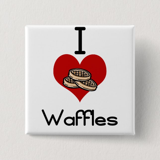 I love-heart waffles pinback button (Front)