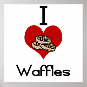 I love-heart waffles poster