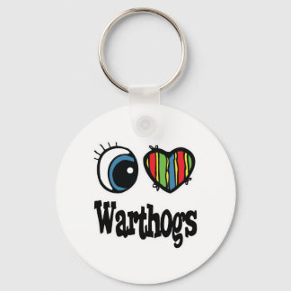 I Love (Heart) Warthogs Keychain