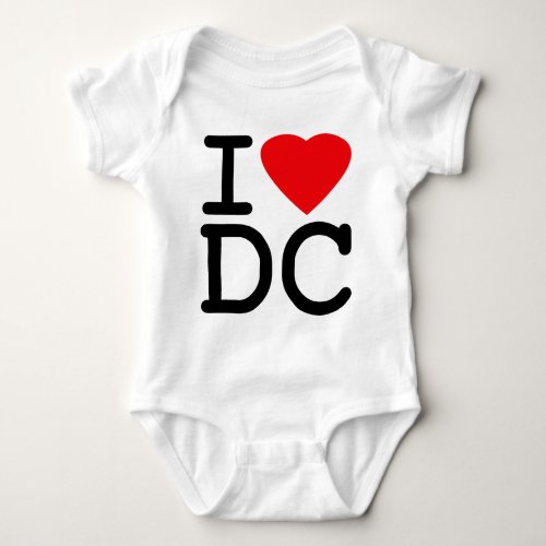 I Love Heart Washington DC District of Columbia Baby Bodysuit