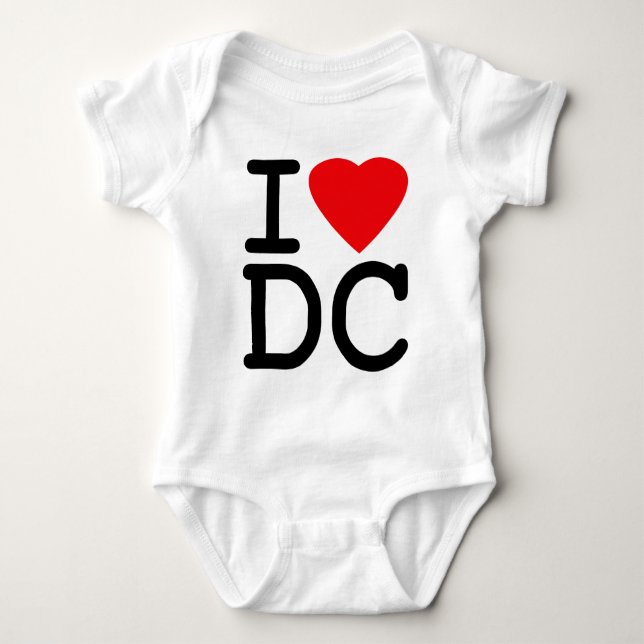 I Love Heart Washington D.C. District of Columbia Baby Bodysuit (Front)