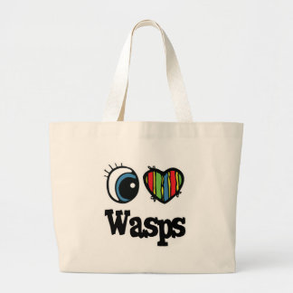I Love (Heart) Wasps Large Tote Bag