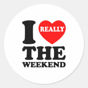I Love Heart Weekend Funny Camping Couple Gifts Va Classic Round Sticker