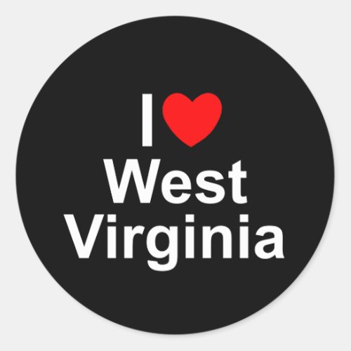 I Love Heart West Virginia Classic Round Sticker