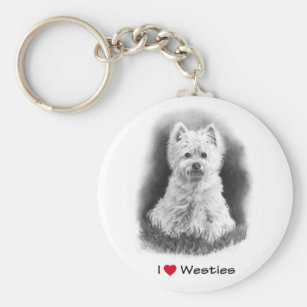Westie Spinning Dog Key Chain by E and S Pets  34C