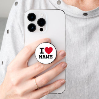 I Love (heart) with custom name or initials PopSocket