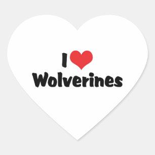 I Love Heart Wolverines Sticker