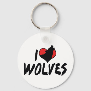 I Love Heart Wolves - Wolf Lover Keychain