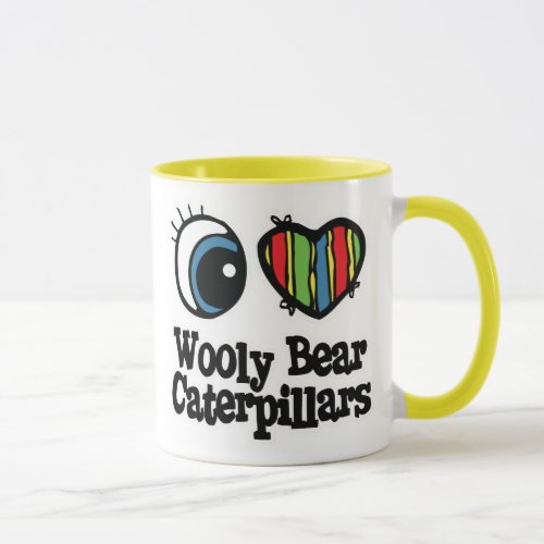 I Love Heart Wooly Bear Caterpillars Mug