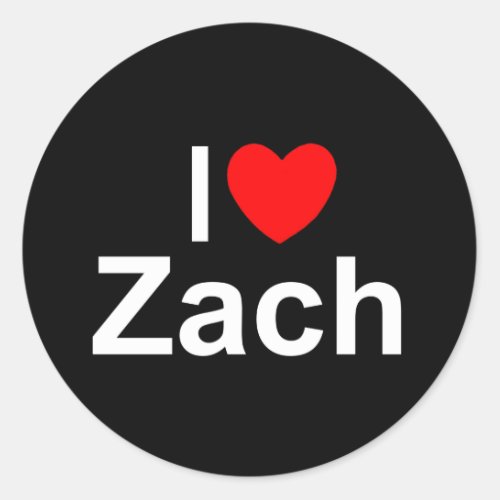 I Love Heart Zach Classic Round Sticker