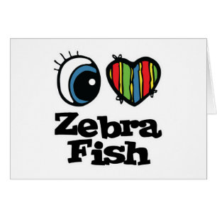 I Love (Heart) Zebrafish Cards
