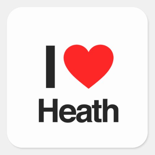 i love heath square sticker