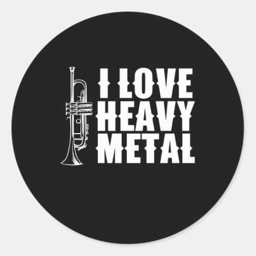 i love heavy metal classic round sticker