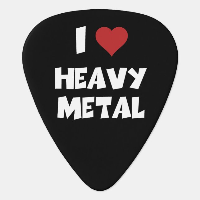 I Love Heavy Metal Guitar Pick (Front)