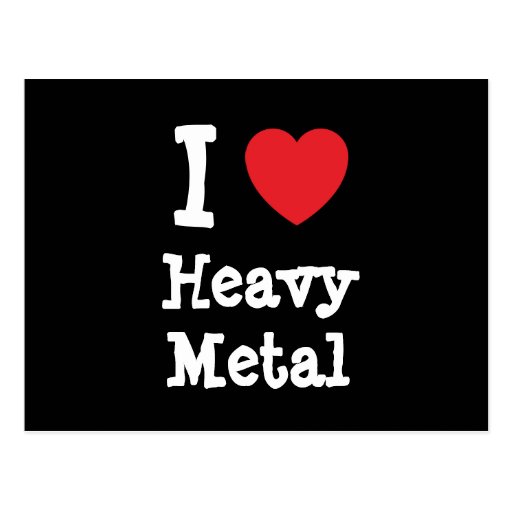 I love Heavy Metal heart custom personalized Postcard | Zazzle