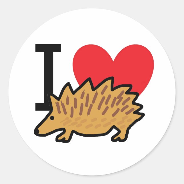 I Love Hedgehogs Classic Round Sticker (Front)