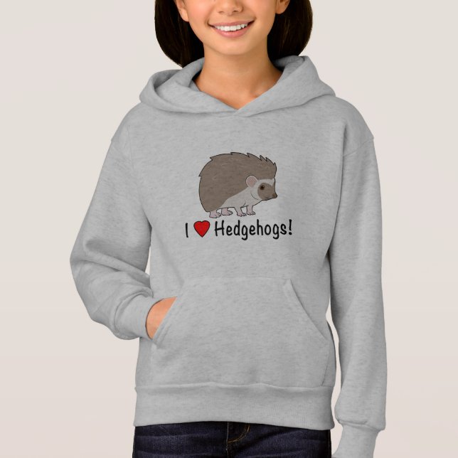 I Love Hedgehogs Hoodie (Front)