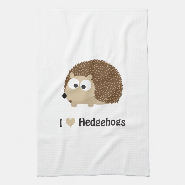 I love Hedgehogs Kitchen Towel (Vertical)