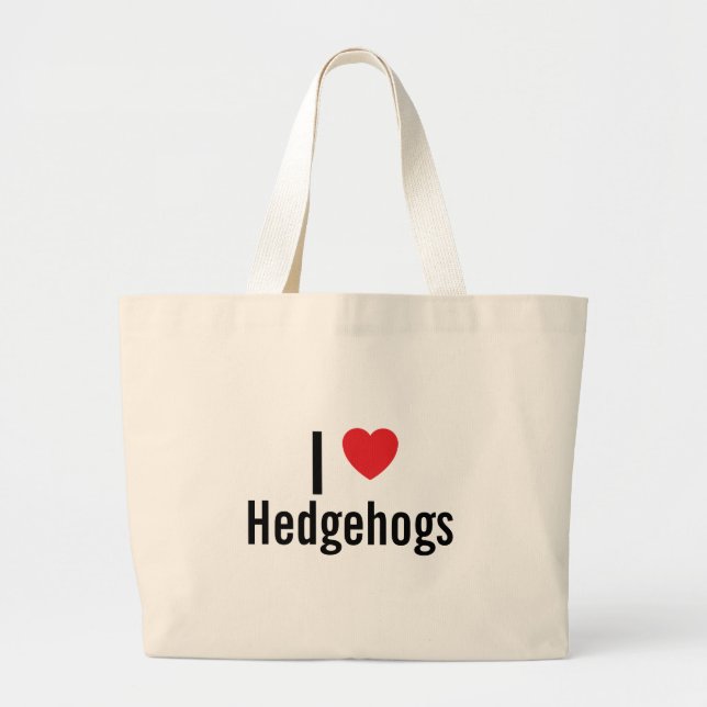 I love Hedgehogs Large Tote Bag (Front)