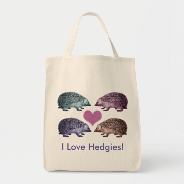 I Love Hedgies! - Four Adorable Hedgehogs Tote Bag (Front)