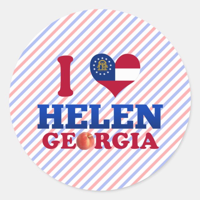 I Love Helen, Georgia Classic Round Sticker (Front)