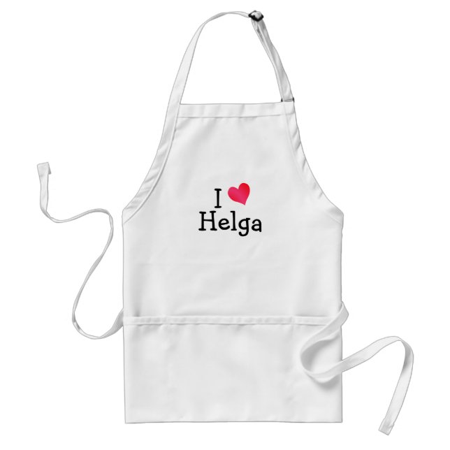 I Love Helga Adult Apron (Front)