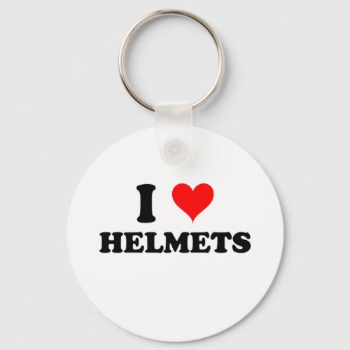 I Love Helmets Keychain