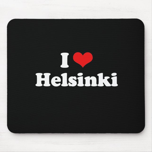 I Love Helsinki Tshirt White Tshirt Mouse Pad (Front)
