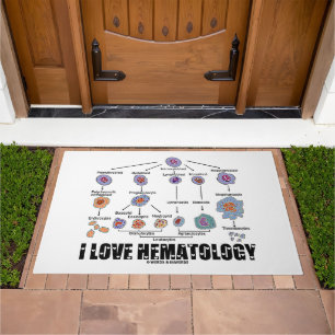 I Love Hematology Blood Cell Lineage Doormat