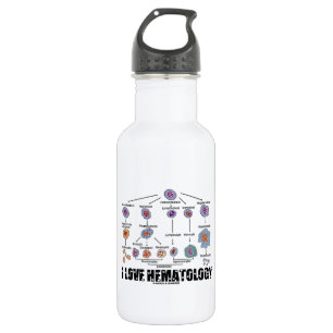 I Love Hematology (Blood Cell Lineage) Water Bottle