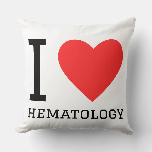 I love hematology  throw pillow (Front)