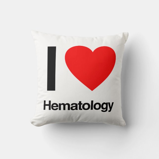 i love hematology throw pillow (Front)