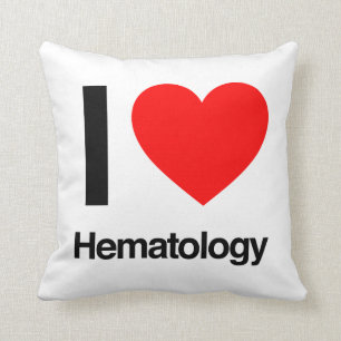 i love hematology throw pillow