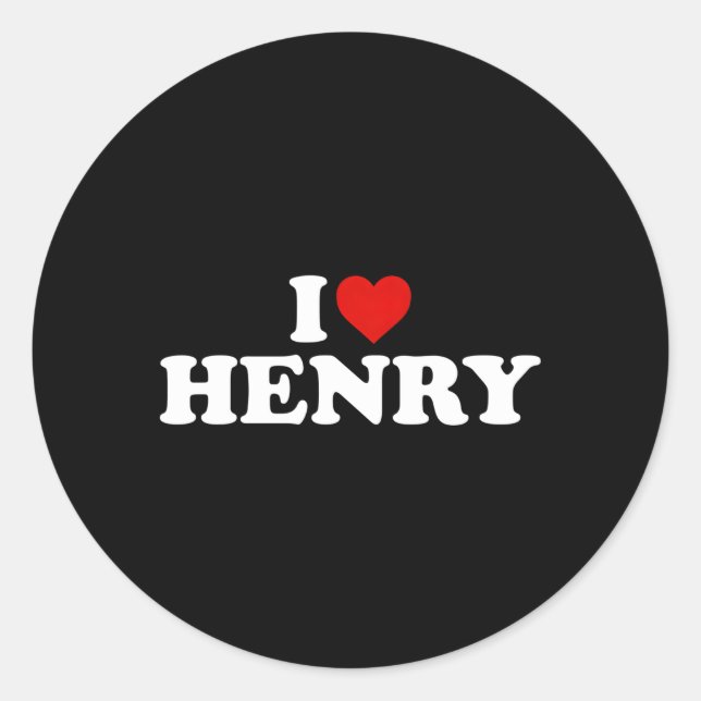 I Love Henry He Classic Round Sticker (Front)