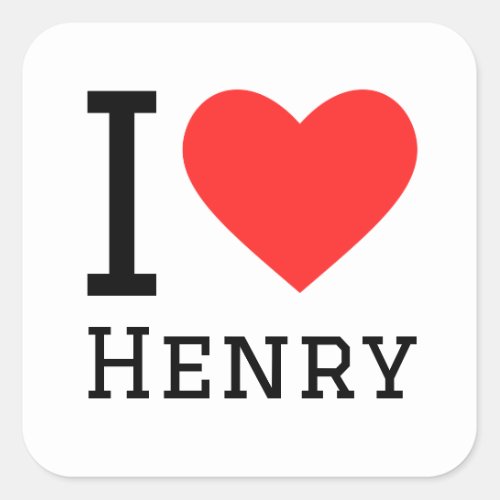 I love henry square sticker